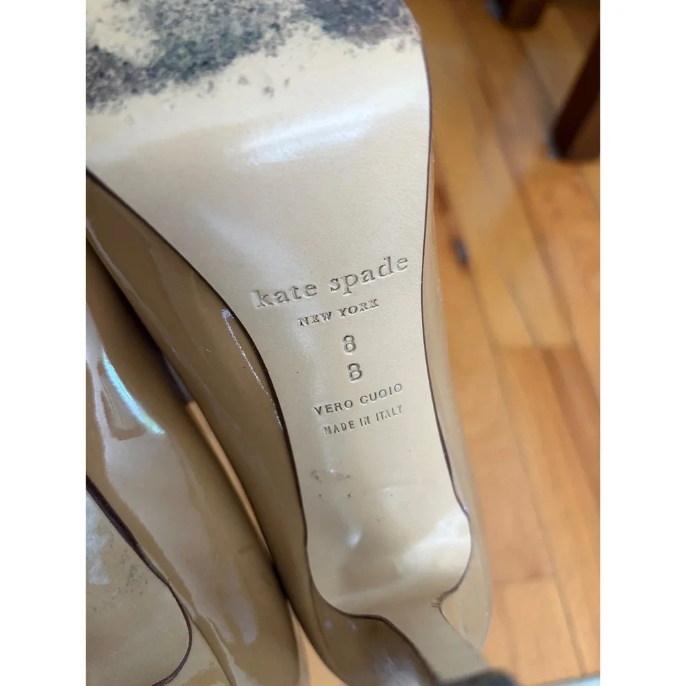 Kate‎ Spade Lori Platform Heels Pumps Camel Patent Leather Size 8